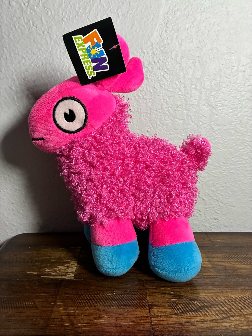 Express Hot Pink Plush Lamb with Blue Hooves